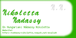 nikoletta nadassy business card
