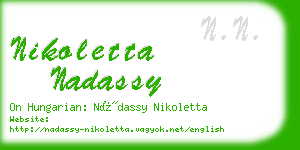 nikoletta nadassy business card